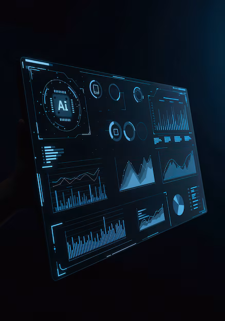 Futuristic AI data visualization